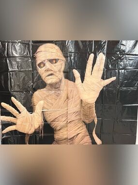 Spirit Halloween Mummy Window Poster Decoration - 2pc Backdrop Set